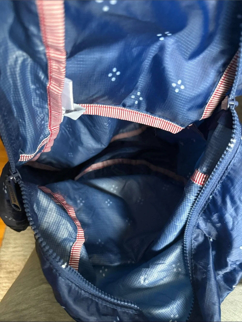 Navy Blue unisex Lightweight Backpack with Subtle Dot Print